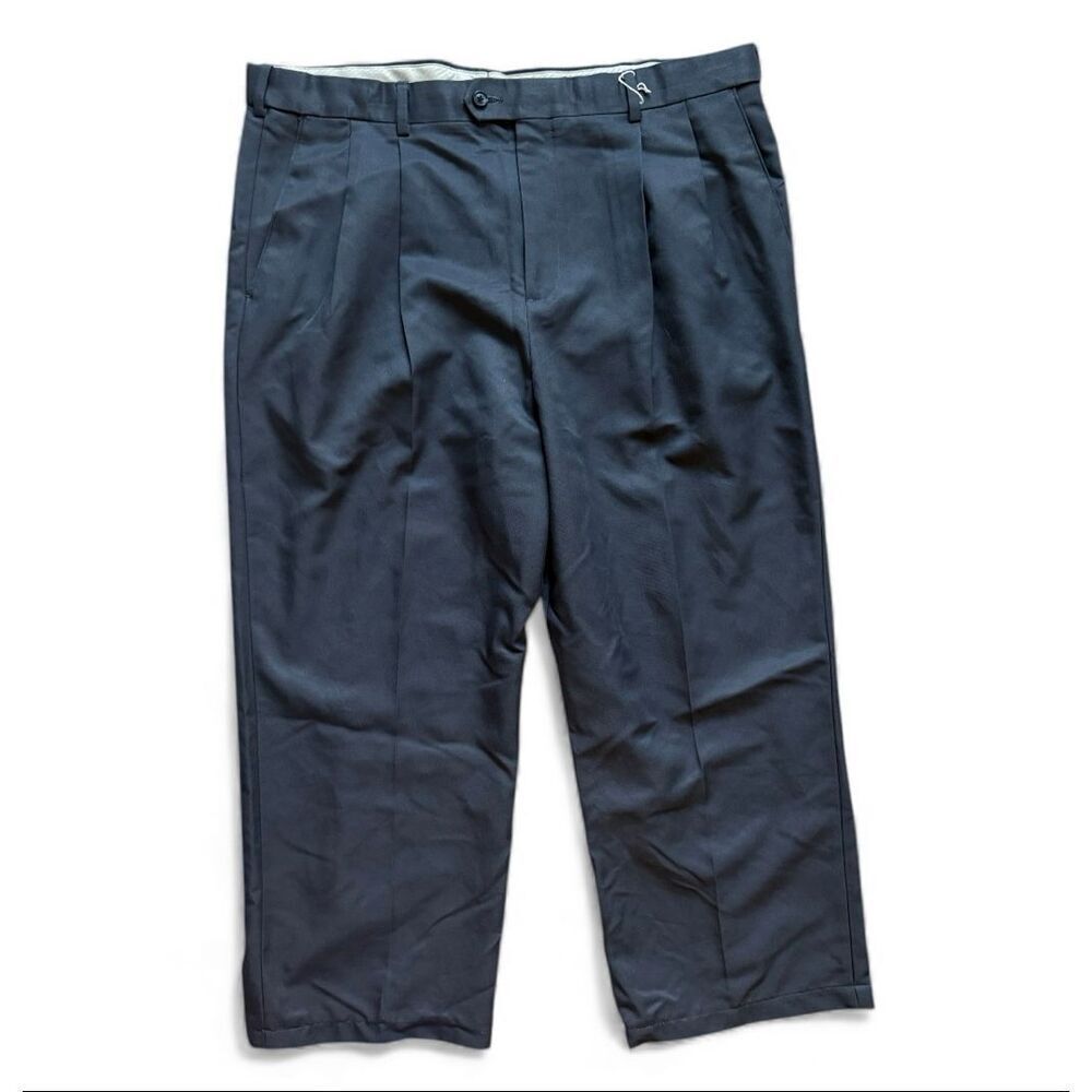 Mens Croft & Barrow Classic Charcoal Gray Pleated Comfort Dress Pants - 40 x 30